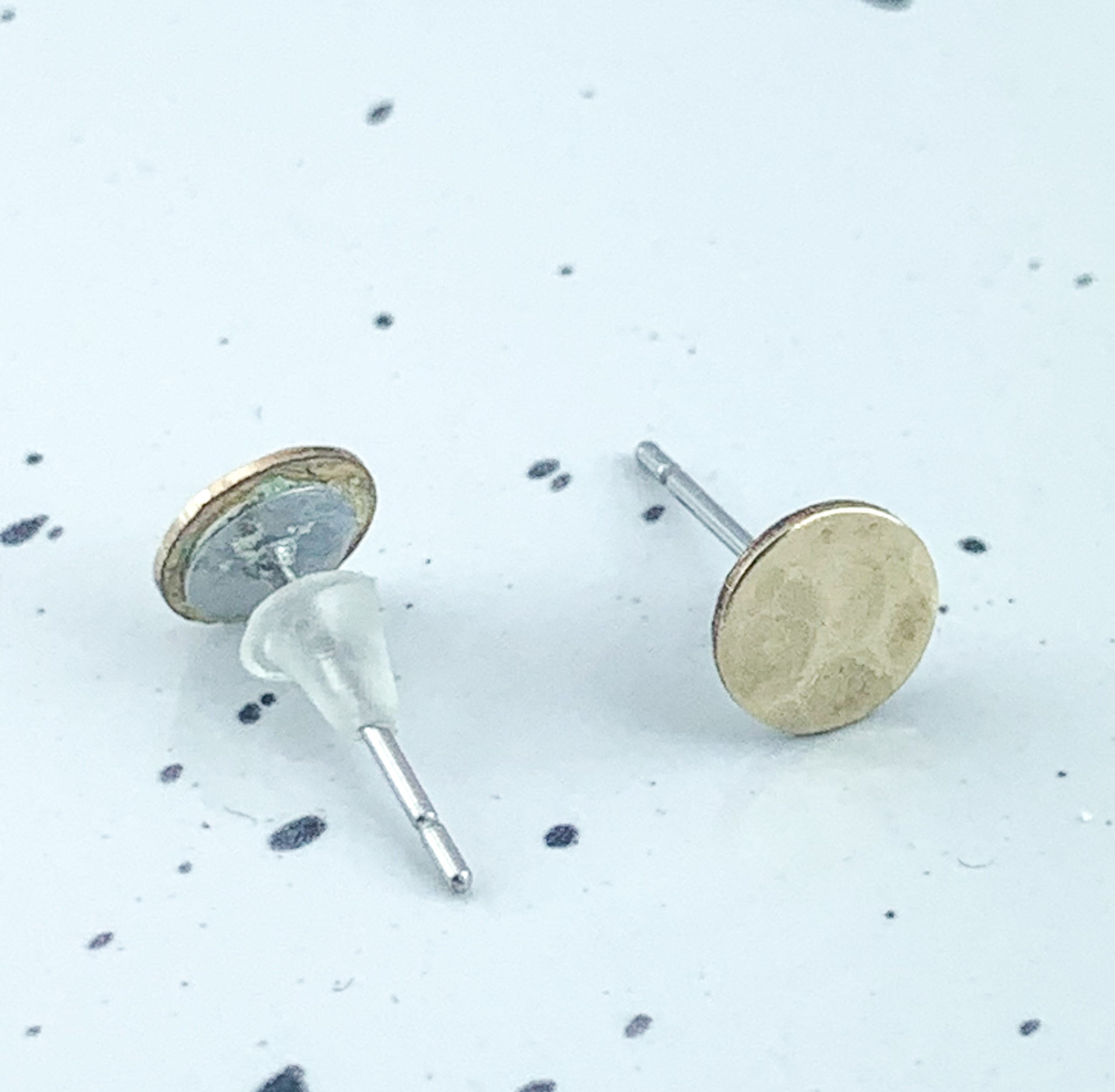 Ohrstecker Kreis Rohmessing klein hinten