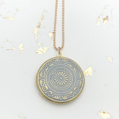 Fotomedaillon Mandala grau