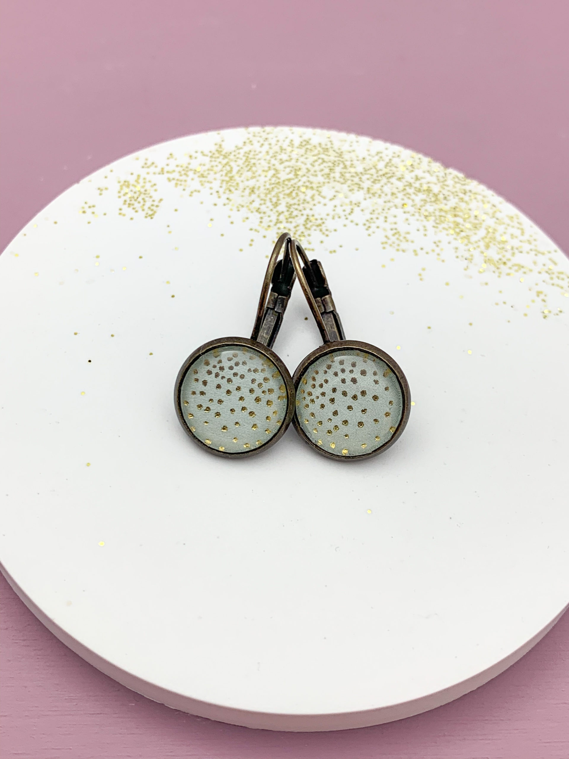 Ohrhänger mint Goldkonfetti
