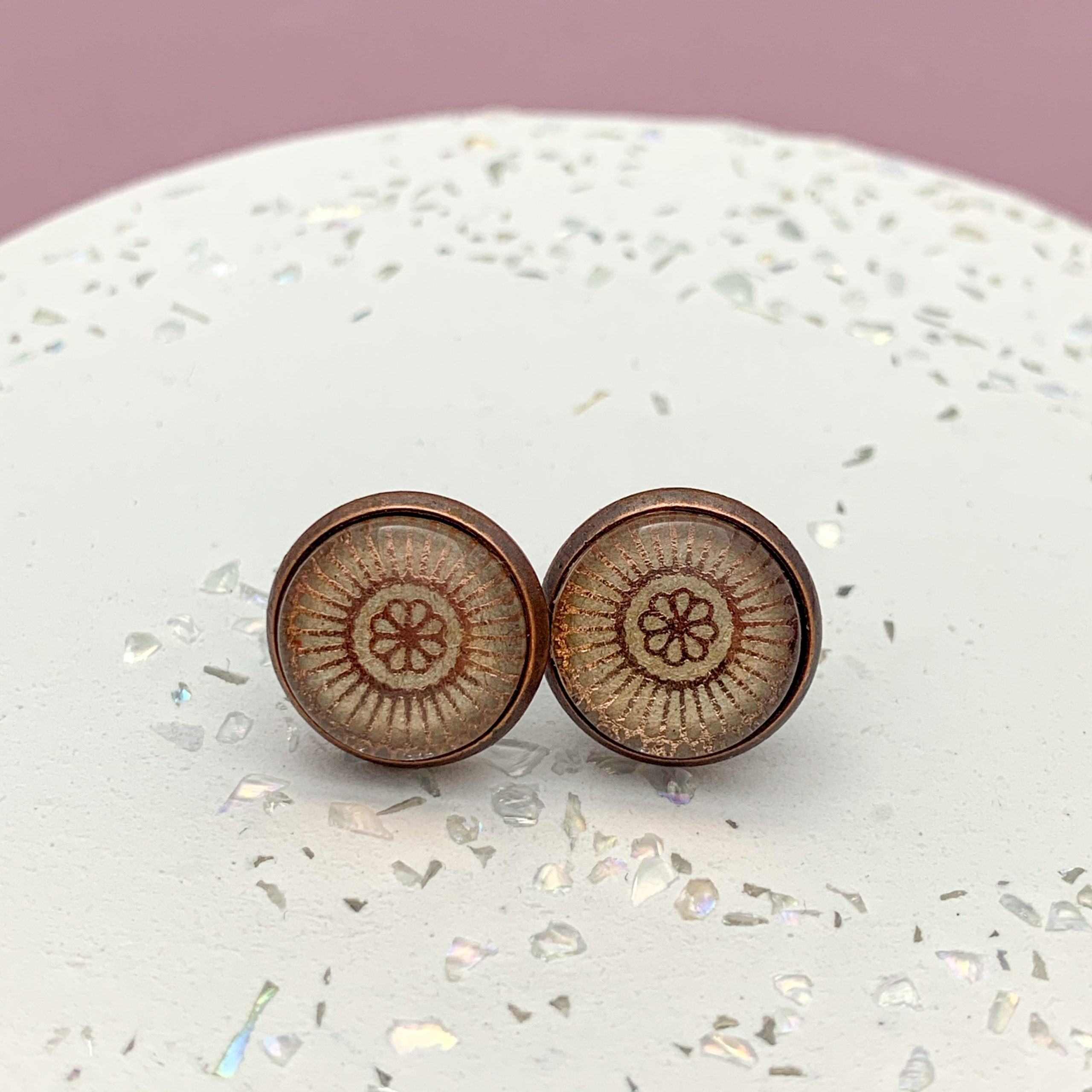 Ohrstecker Kupfer Mandala