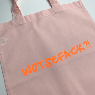 WOTSEFACK?!-Baumwolltasche abricot/ neonorange