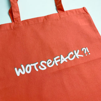 WOTSEFACK?!-Baumwolltasche Koralle/weiß/mint