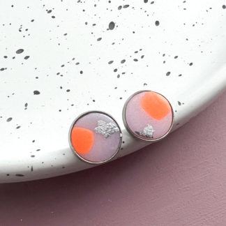 Polymer Clap lavendel neon-orange silber