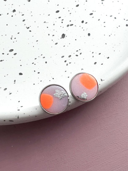 Polymer Clap lavendel neon-orange silber