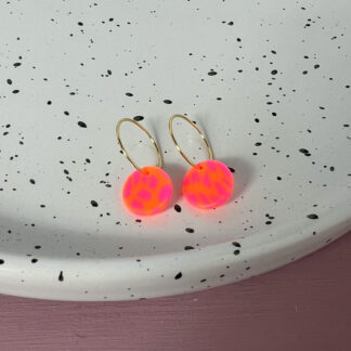 Kleine Creolen Polymer Clay Neonpink Neonorange