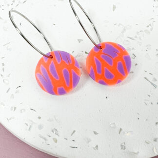 Creole Edelstahl Neonorange Lila