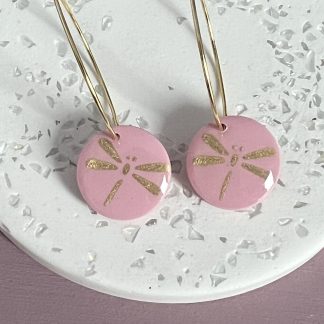 Creole Libelle Rosé Gold mit Resin