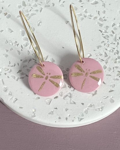 Creole Libelle Rosé Gold mit Resin