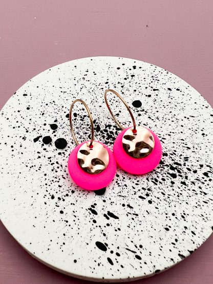 Creole Neonpink roségold Plättchen