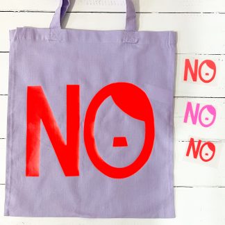 NO NAZIS Tasche lavendel neonkoralle
