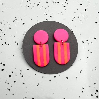 Statement Streifen Neonpink/ Neonorange