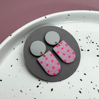 Statement Asanoha grau/ neonpink