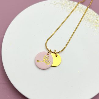 Pusteblume Kette blassrosa_gold