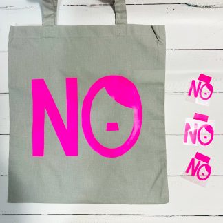 No Nazis Tasche grau Neonpink